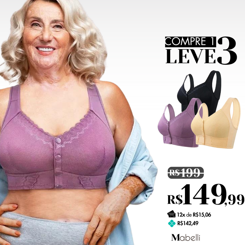 2024 Novo Sutiã Respirável com Fecho Frontal Elástico