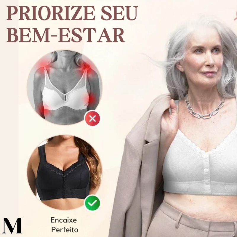 2024 Novo Sutiã Respirável com Fecho Frontal Elástico