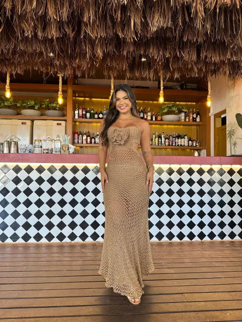 Vestido Flor de Crochê