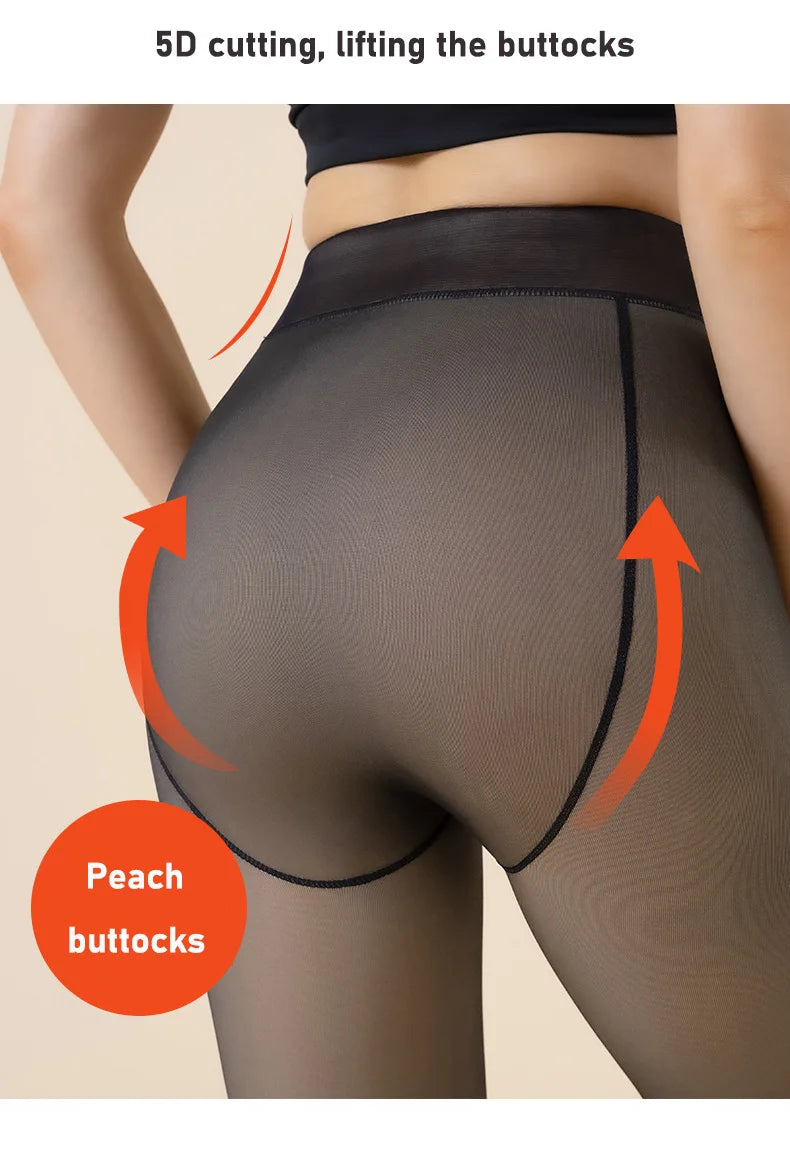 Meia-calça Peluciada de Lã Translúcida Donna