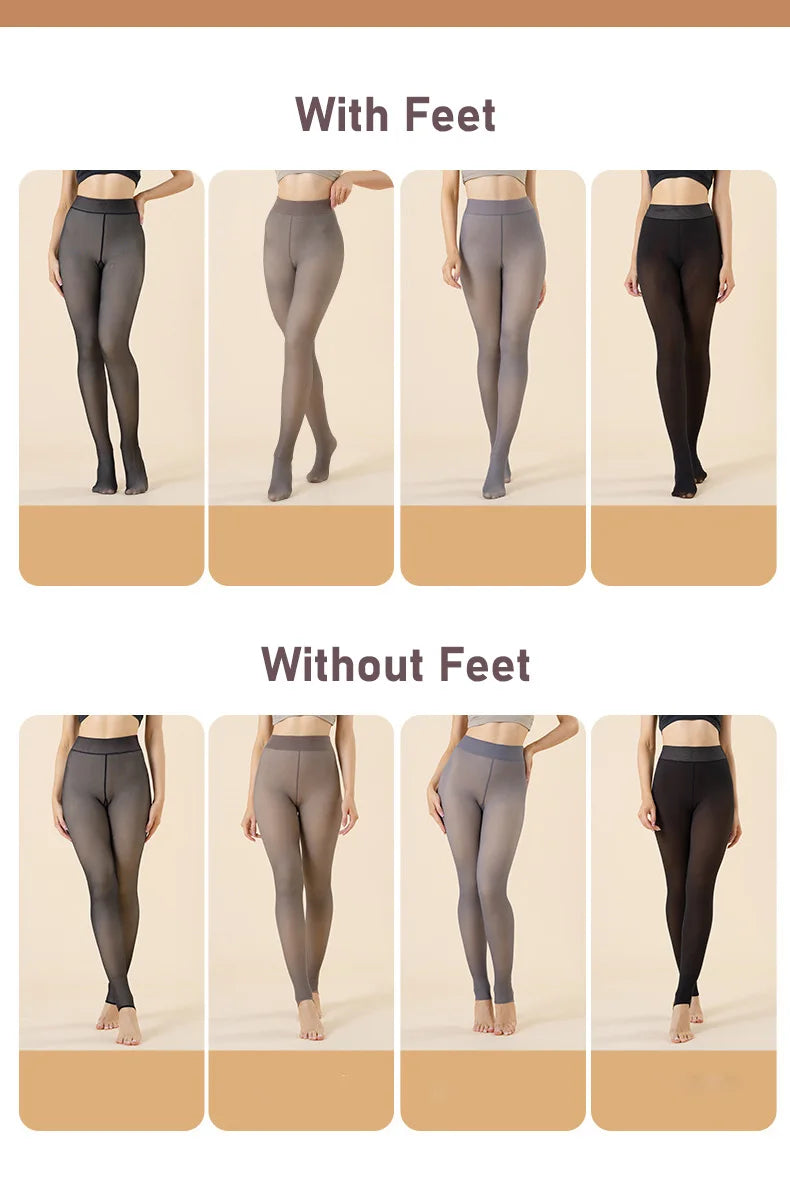 Meia-calça Peluciada de Lã Translúcida Donna