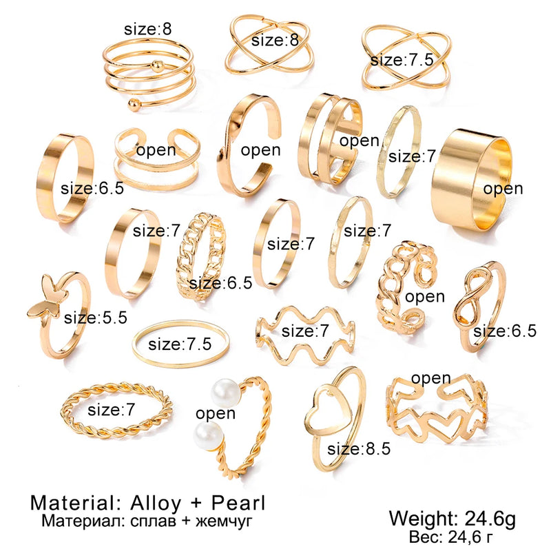Conjunto de Anéis 20 peças