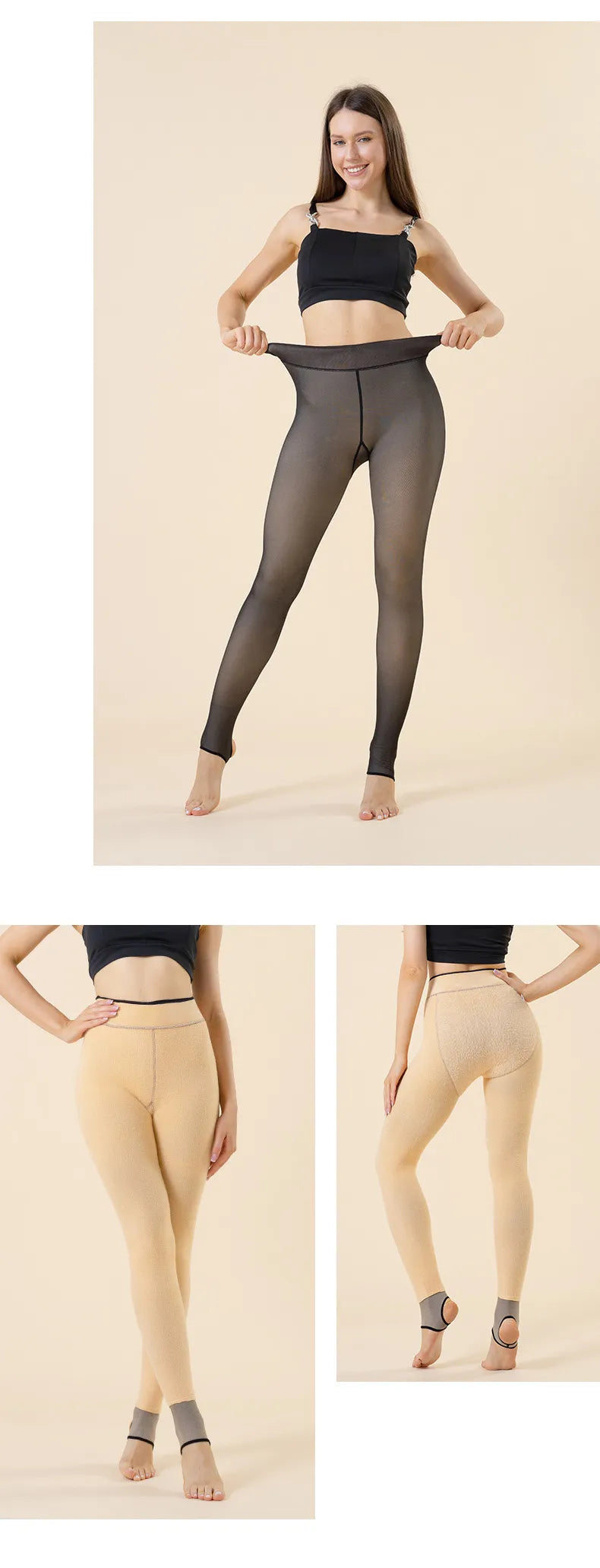 Meia-calça Peluciada de Lã Translúcida Donna