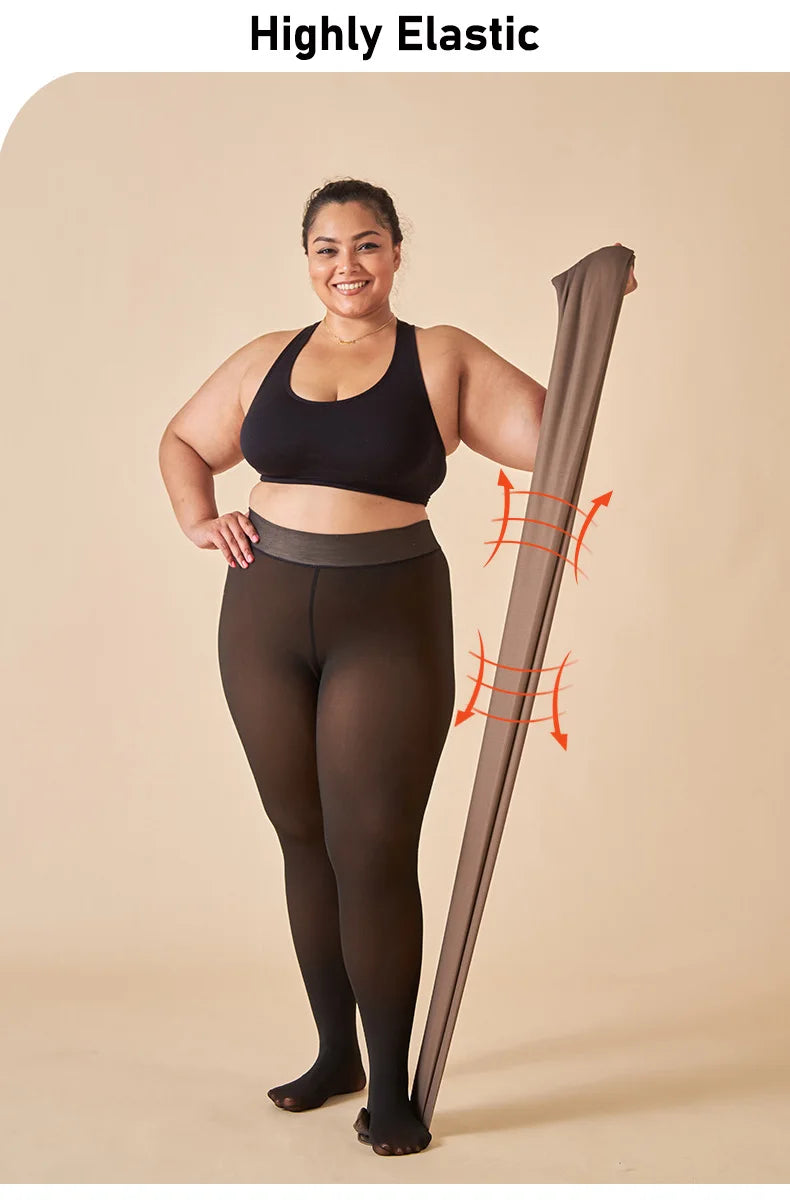 Meia-calça Peluciada de Lã Translúcida Donna