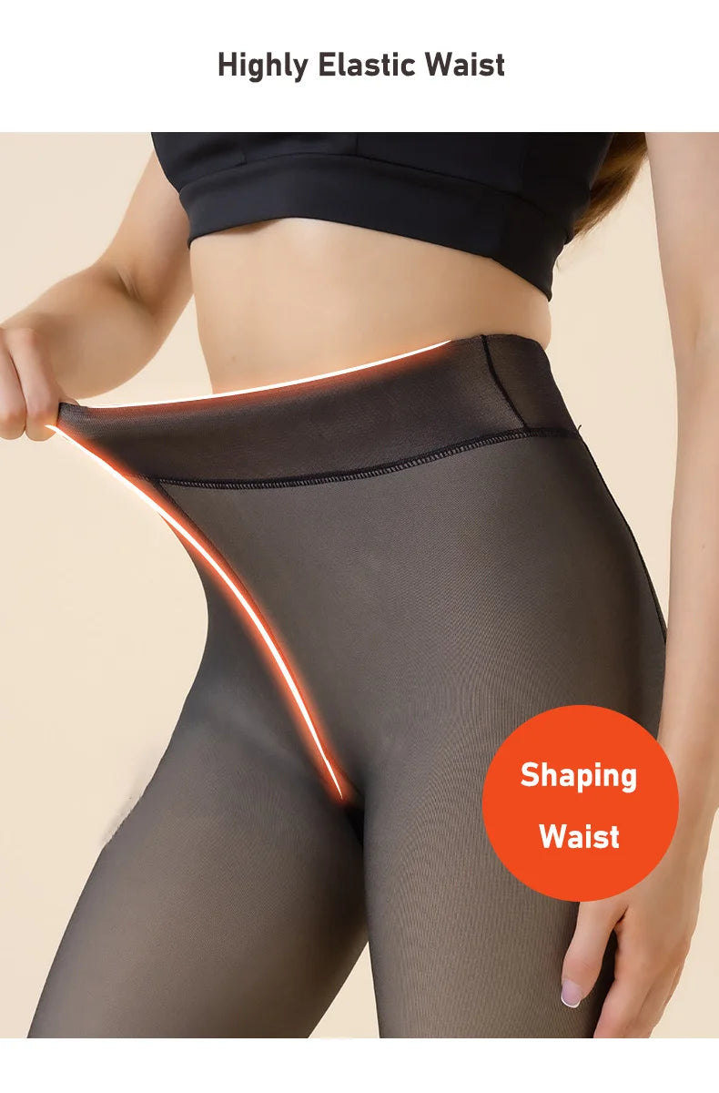 Meia-calça Peluciada de Lã Translúcida Donna